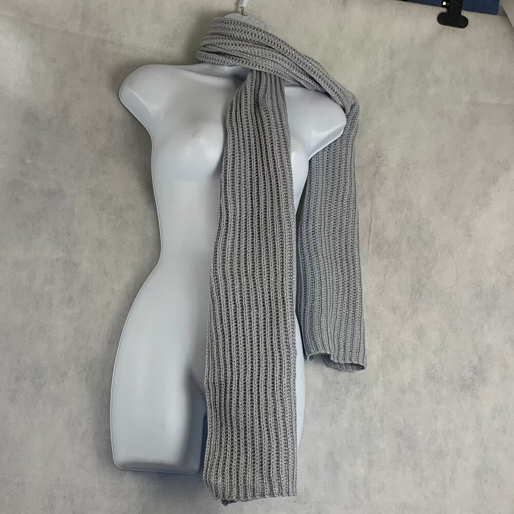 Style & Co. Women's Ribbed Muffler Scarf, Gray Shine, One Size Fits Most